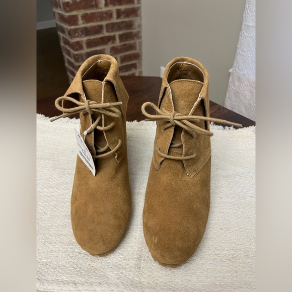 Nine West Suede Booties Size 9.5 Brown Wedge Heels Boho Preppy Fall Festival NWT - Picture 11 of 11